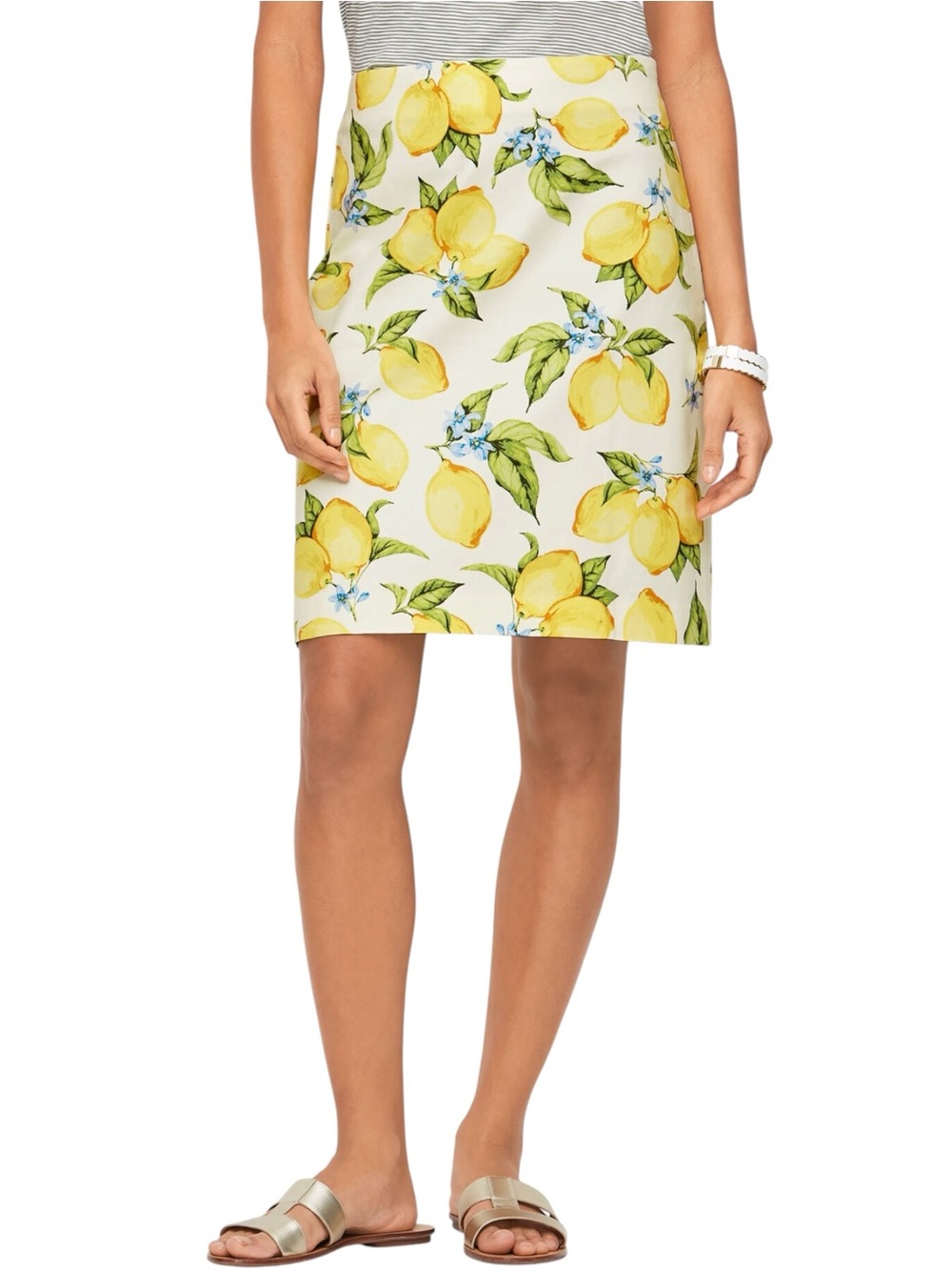 Talbots Cotton Canvas A-Line Lemon Blossom Skirt (4P)